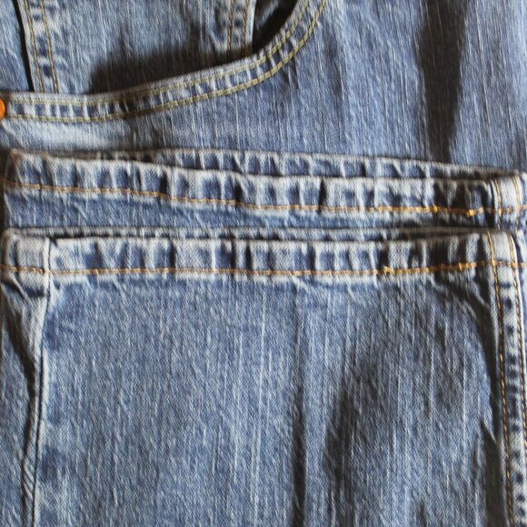 Levis 505 Jeans Mens 38x30 Blue Straight Leg Denim Medium Wash Casual Mid Rise - Picture 5 of 8